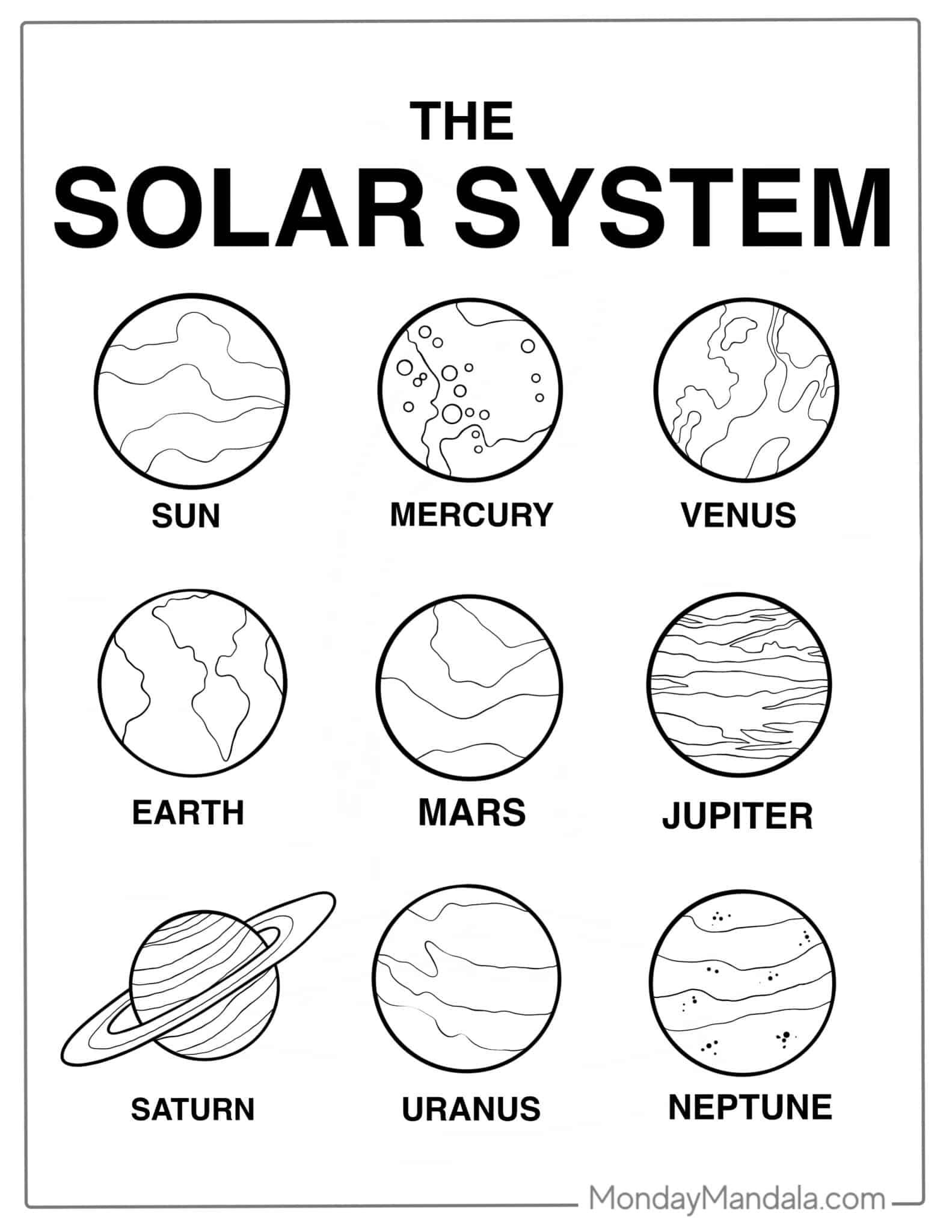 Solar System Coloring Sheets
